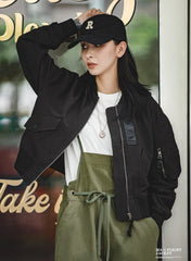 Unbranded 27 women's American vintage MA1 pilot air force jacket vintage black short section baseball suit