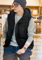 Unbranded 27 Sleeves Detachable Down Jacket Down Vest Two Ways Wearing Hooded Puffer Coat Functional Winter Thick Coats Urban Outdoor
