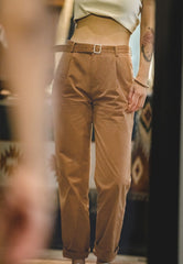 Unbranded 27 women's retro work style cotton tapered old man pants design sense summer thin section thin casual pants straight