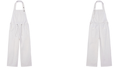 I'M ONE Women's retro casual tide cool adjustable hanging neck denim jumpsuit summer new