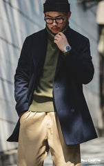 Unbranded 27 Winter Wool Coats Men's Casual Brand Jackets Solid Color Wool Blends Woolen Pea Coat Male Trench Coat Overcoat Jacket