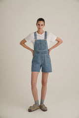 ZNEJeans -Women's strappy denim jumpsuit shorts 1228