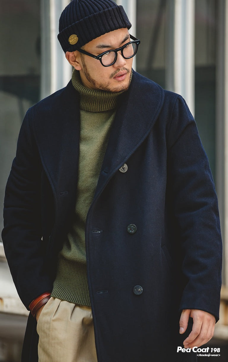 Unbranded 27 Winter Wool Coats Men's Casual Brand Jackets Solid Color Wool Blends Woolen Pea Coat Male Trench Coat Overcoat Jacket