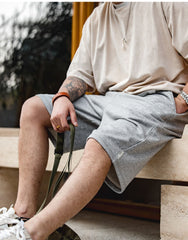 Unbranded 27 2022 New Summer Short Pants For Man American Retro Threaded Knit Shorts Straight Srawstring Athletic Sweatpants
