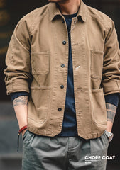 Unbranded 27 men's workwear American heavyweight waxless jacket coffee jacket multi-pocket