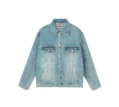 MessAgeLab-Women's retro street nostalgic design sense denim long jacket loose windbreaker jacket top