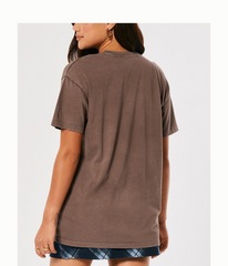 Hollister-Women's fashion loose print pattern T-shirt