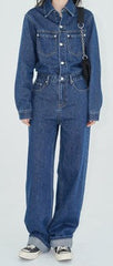 EIGHTHMONTH women's denim jumpsuit new suit thin high-waisted work jumpsuit