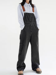 EIGHTHMONTH women's denim jumpsuit autumn models niche design sense wide leg loose jeans