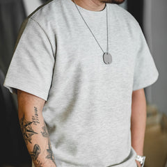 Unbranded 27 workwear men's American vintage heavy knit waffle T-shirt white positive shoulder clicker short sleeve half-sleeve shirt