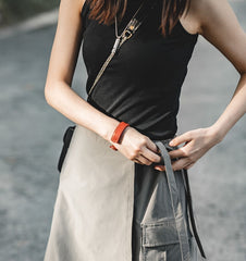 Unbranded 27 Summer A-line Irregular Wide-leg Women's Skirt Hight Quality Gray Color Women Cargo Skirt
