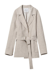 Circlofy women's loose jacket women's spring new mid-length section waist lacing suit tops