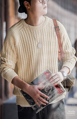 Unbranded 27 Winter Waffle Sweater For Male Casual O-neck Basic Knitwear Thick Warm Pullover Special Design Knits Vintage 2022 New