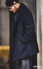 Unbranded 27 Winter Wool Coats Men's Casual Brand Jackets Solid Color Wool Blends Woolen Pea Coat Male Trench Coat Overcoat Jacket