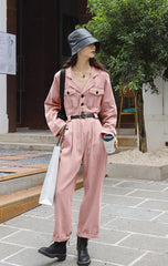 Wei Shang 2022 autumn women's new Korean straight waist work jumpsuit suit collar false two-piece suit jumpsuit