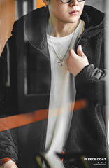 Unbranded 27 Casual Imitation Lamb Wool Jackets for Men Thickened Loose Male Winter Coats Korean Fashion Hooded Warm Jacket Streetwear