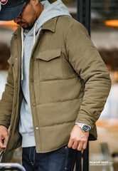Unbranded 27 Peach Skin Fabric Vintage Parka Men?¡¥s Winter Coat Thick Short Slim Fit Padded Coats Soft Warm Casual Fashion Wear 2022 New