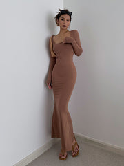 CannedPineapple fishtail dress slim and thin spicy girl long-sleeved dress