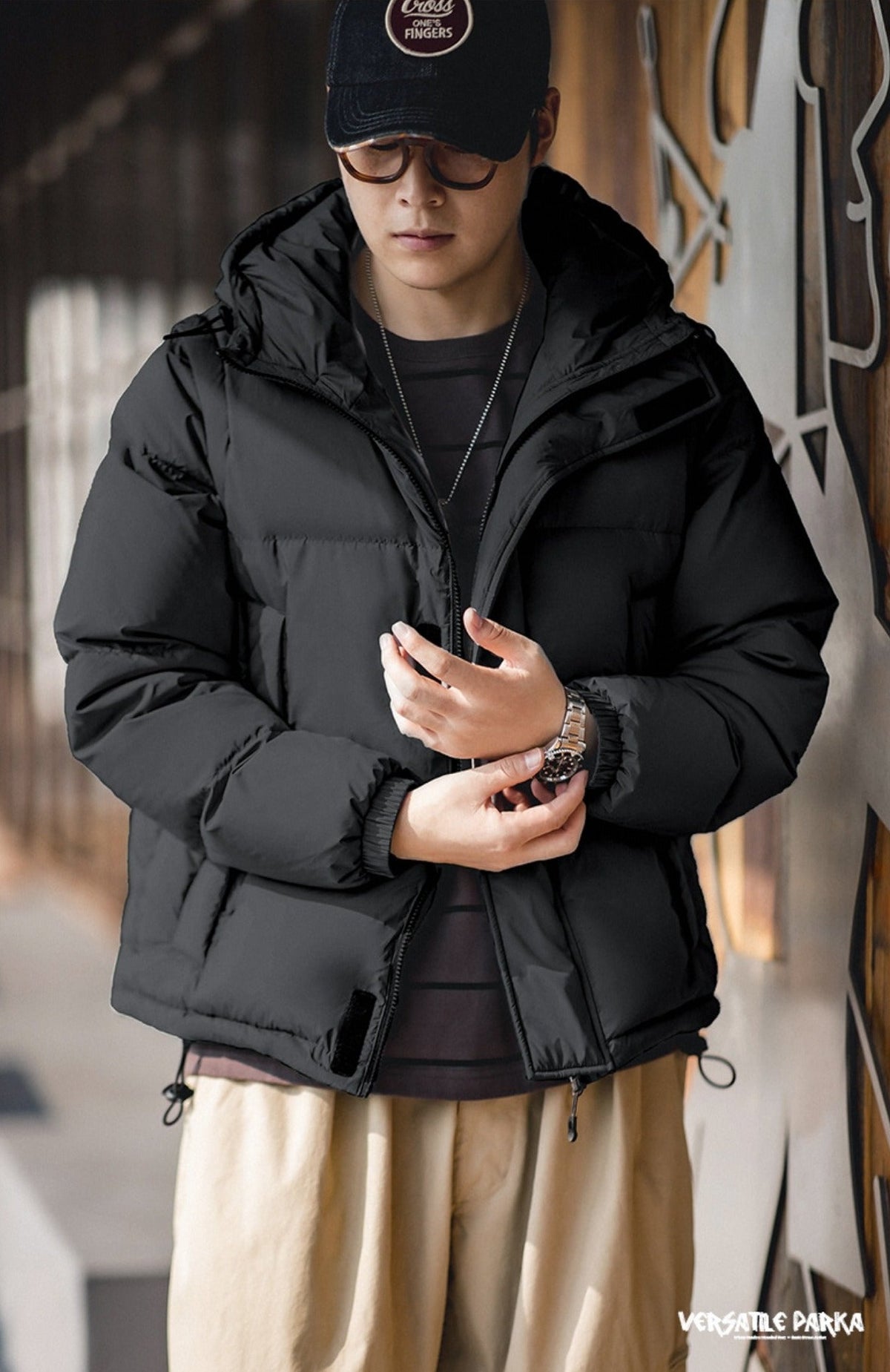 Unbranded 27 Sleeves Detachable Down Jacket Down Vest Two Ways Wearing Hooded Puffer Coat Functional Winter Thick Coats Urban Outdoor