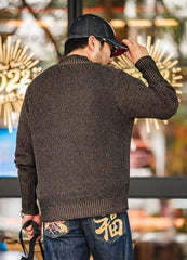 Unbranded 27 Double Yarn Retro Sailor Crewneck Sweater Variegated Design Men?¡¥s Basic Thicken Pullover Winter Autumn Wears Mock Neck