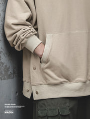 Unbranded 27 Casual Men's Hooded Sweatshirts Spring Autumn Solid Long Sleeve Cotton Sweatshirt Loose Oversize Coat