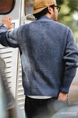 Unbranded 27 Double Yarn Retro Sailor Crewneck Sweater Variegated Design Men?¡¥s Basic Thicken Pullover Winter Autumn Wears Mock Neck