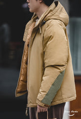 Unbranded 27 Japanese Retro White Duck Down Jacket Windproof Warm Hooded Jackets Winter Outdoor Coat Thick Parkas Lightweight Overcoat
