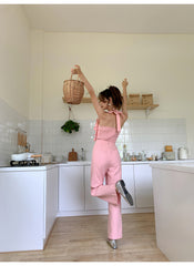 XXNING -Women's Ruffle One-piece Strap Pants