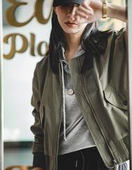Unbranded 27 women's American vintage MA1 pilot air force jacket vintage black short section baseball suit