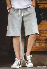 Unbranded 27 White Cargo Joggers Shorts Men Loose Work Cotton Trousers Botton Pocket Tactical Short Pants Casual Overalls