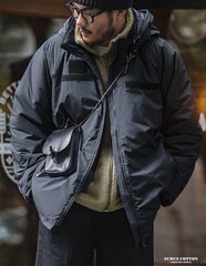 Unbranded 27 Men Winter Thick Coats Japan Retro Warm Hooded Parkas Windproof Padded Coats Streetwear Cotton Loose Clothing Dropshipping