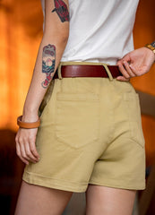 Unbranded 27 women's Japanese retro straight pocket work pants with a hundred khaki thin casual three-point shorts women