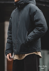 Unbranded 27 Japanese Retro White Duck Down Jacket Windproof Warm Hooded Jackets Winter Outdoor Coat Thick Parkas Lightweight Overcoat