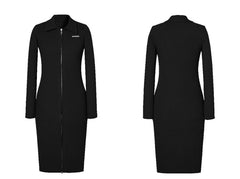 I'M ONE Women's temperament double zipper head slim fit version of the dress winter new dresses