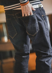 Unbranded 27 Men's Vintage Stretch Jeans Business Casual Slim Denim Pants 2022 Autumn Little Elastic Trousers Hip Hop Streetwear Brand