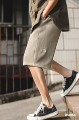 Unbranded 27 Cargo American Retro Loose Draping Sense Waffle Shorts Fry The Street Profile Micro Bullet Casual Pants Male Trend