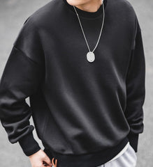 Unbranded 27 Vintage Hoodies Sweatshirts Men Space Cotton Solid Pullover Sweatshirt Round Neck Oversize Coats Casual Hooded Man