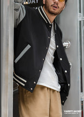Unbranded 27 Retro Stitching Hit Color Baseball Uniform Anti-wrinkle Single-breasted Jackets Men's Coats Windbreak Varsity Jacket