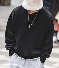 Unbranded 27 Vintage Hoodies Sweatshirts Men Space Cotton Solid Pullover Sweatshirt Round Neck Oversize Coats Casual Hooded Man