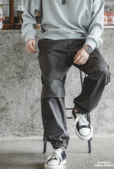 Unbranded 27 Spring Autumn Men Pants Hip Hop Harem Joggers Pants 2022 Trousers Mens Solid Pocket Cargo Pants Loose Fit Sweatpants