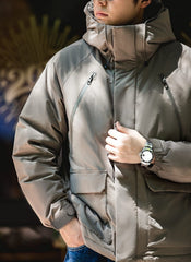 Unbranded 27 Male Winter Coat American Cargo Padded Coats Thick Men?¡¥s High Collar Hooded Parkas Windproof Outdoor Wear Heavy Jackets