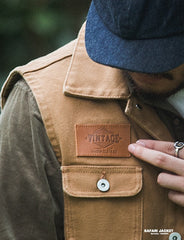 Unbranded 27 Men Multi-Pocket Waistcoat American Retro Casual Canvas Vest Sleeveless Unloading Solid Coat Work Vest Photographer Jacket