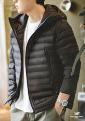 Unbranded 27 Light Weight Duck Down Jacket hooded Basic Winter Coat for Men Urban Streetwear Thick Warm Outdoor Windproof Puffer Jacket