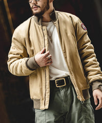 Unbranded 27 M1942 Men?¡¥s Jackets Brown Military Flight Bomber Tank Coat Vintage Pilot Aviator Monocycle Jacket Collar Men Clothing