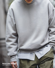 Unbranded 27 Vintage Hoodies Sweatshirts Men Space Cotton Solid Pullover Sweatshirt Round Neck Oversize Coats Casual Hooded Man
