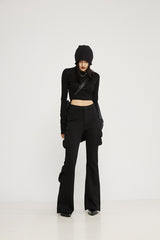 THELIGHT women's micro-flare work pants three-dimensional multi-pocket