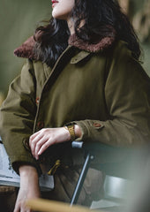 Unbranded 27 women's American retro faux lamb fur collar cotton jacket cotton jacket women jacket autumn and winter thick short casual jacket