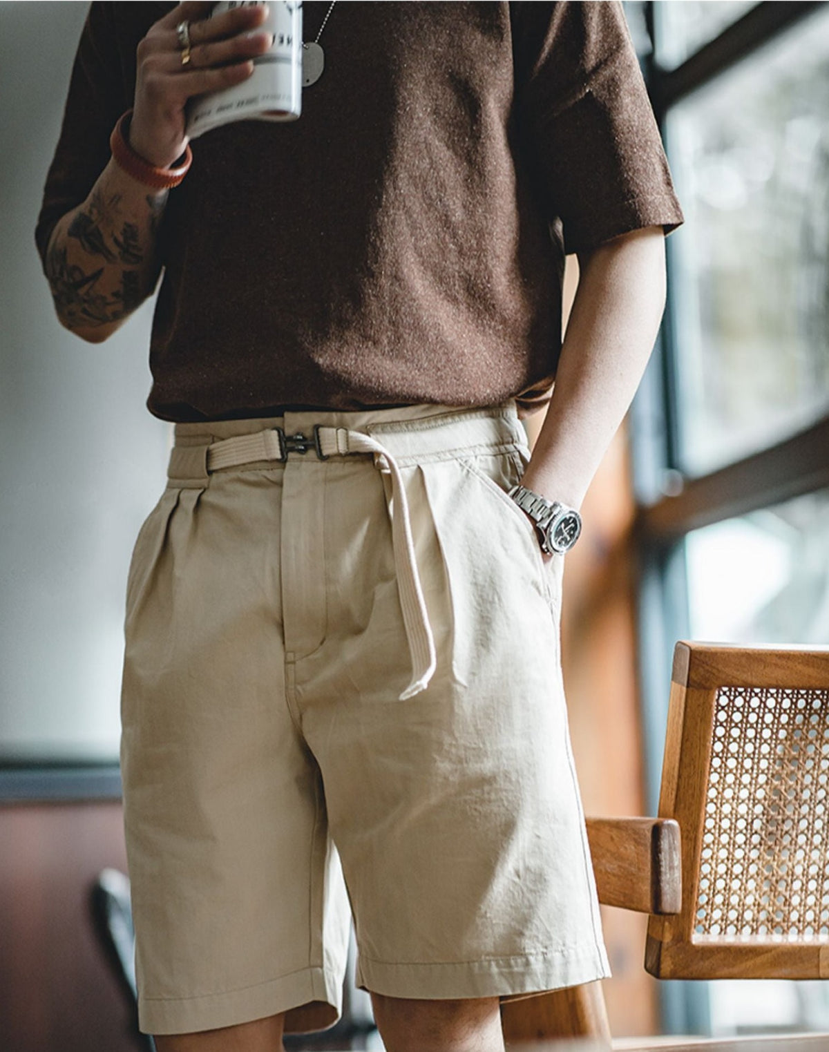 2022 Unbranded 27 Summer Shorts For Man American Casual Wear Essentials Carabiner Belt Men's Cargo Shorts Slim