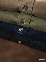 Unbranded 27 Casual Mens Corduroy Shirt Pure Cotton Long Sleeve Brown Thick Winter XXL Regular Fit New Model Male Button Down Shirts