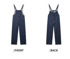 EIGHTHMONTH women's denim jumpsuit summer thin section design sense loose wide leg straight pants